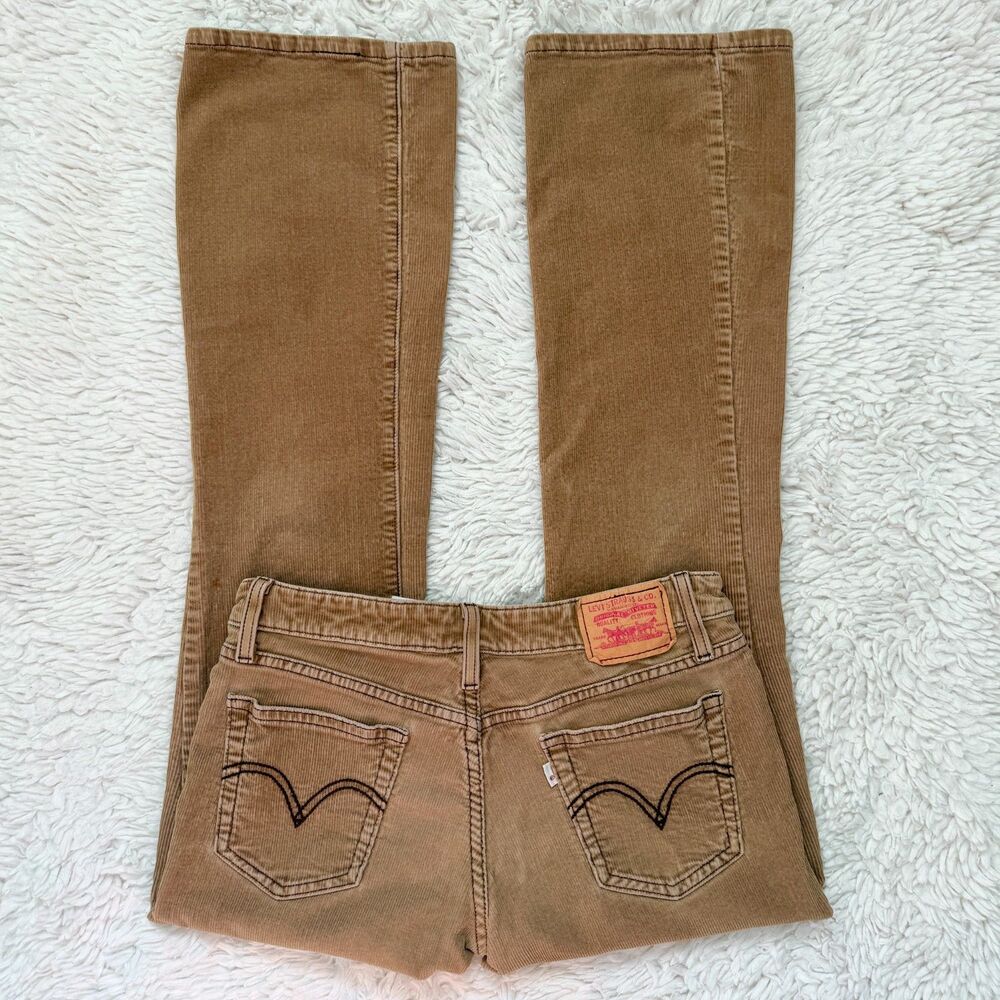 Levi's Brown Corduroy Super Low Bootcut Jeans Y2K 90s Retro Western Size 9M